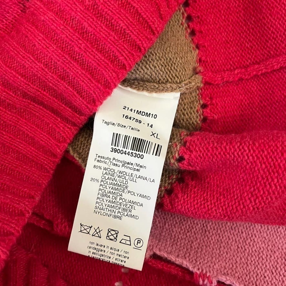 MSGM Patchwork Perforated Wool Blend Crewneck Swe… - image 5